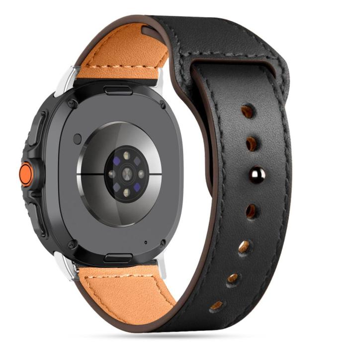 Bild 2, Tech-Protect Tech-Protect Galaxy Watch 8 40/44/46 mm Armband LeatherFit Svart