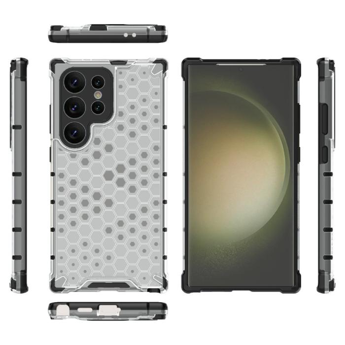 Bild 2,  Galaxy S24 Ultra Skal Honeycomb Shockproof Hybrid Grå