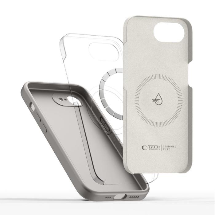 Bild 6, Tech-Protect Tech-Protect iPhone 17e/16e Skal MagSafe Silicone Stone Grey