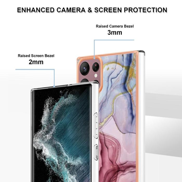 Bild 4,  Samsung Galaxy S23 Ultra Skal Marmor TPU Roséguld