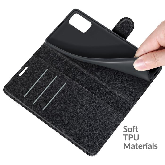 Bild 6,  Samsung Galaxy A03s Fodral Litchi Läder Svart