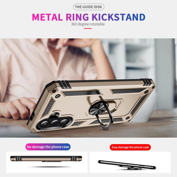 Bild 2,  Samsung Galaxy A37 5G Skal Shockproof Hybrid Ring Guld