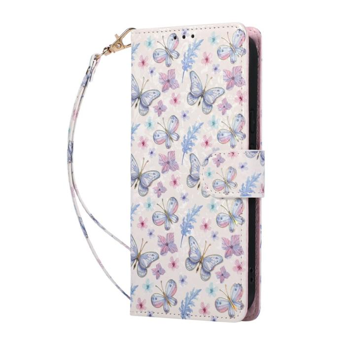 Bild 5,  Google Pixel 10a Fodral RFID Läder Fjärilar / Blommor