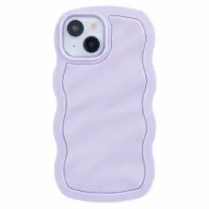  iPhone 15 Mobilskal Wavy Textur Lila