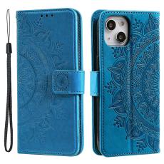  iPhone 15 Fodral Mandala L&auml;der Bl&aring;
