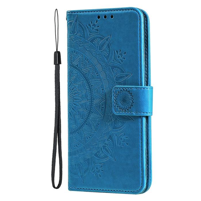 Bild 5,  iPhone 15 Fodral Mandala Läder Blå