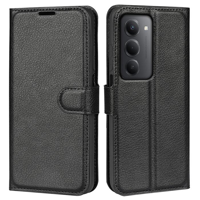 Bild 4,  Xiaomi Redmi 15 Fodral Litchi Läder Svart