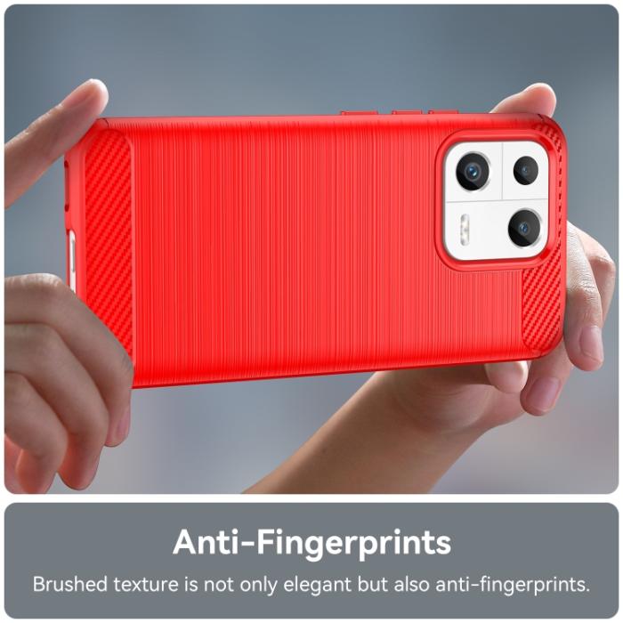 Bild 5,  Xiaomi 13 5G Skal Borstad Stål Textur Röd