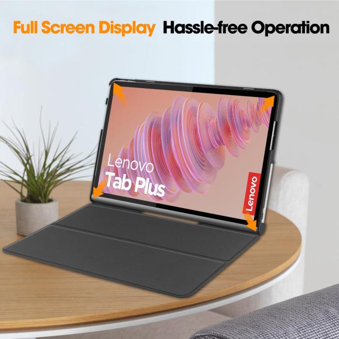 Bild 3,  Lenovo Tab Plus Fodral Läder Svart
