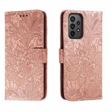  Samsung Galaxy A24 5G Fodral Med Blommigt Tryck Ros&eacute;guld