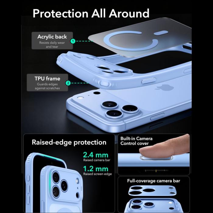 Bild 4, ESR ESR iPhone 18 Pro / 17 Pro Skal MagSafe Frostad Hybrid