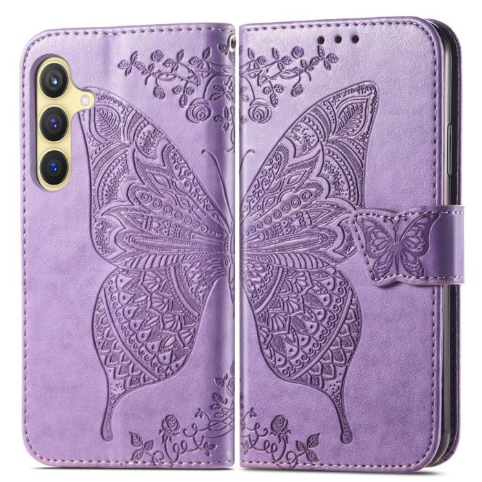 Bild 2,  Samsung Galaxy S25 Plus Fodral Med Fjäril Tryck Lila