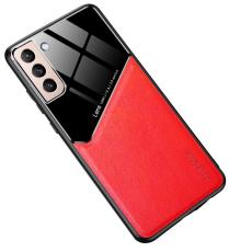  Samsung Galaxy S21 - Hybrid Skal Med Inbyggd Magnetplatta - R&ouml;d