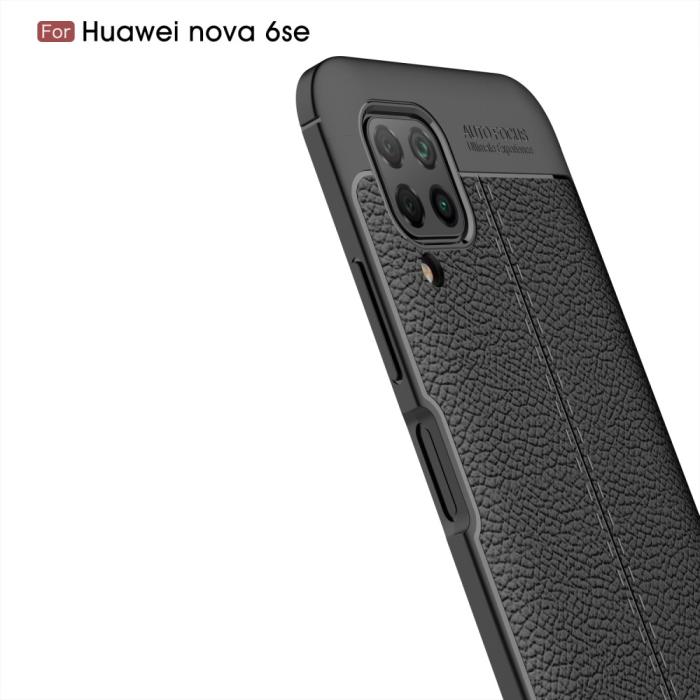 Bild 4,  Huawei P40 Lite - Litchi Läderskal - Svart