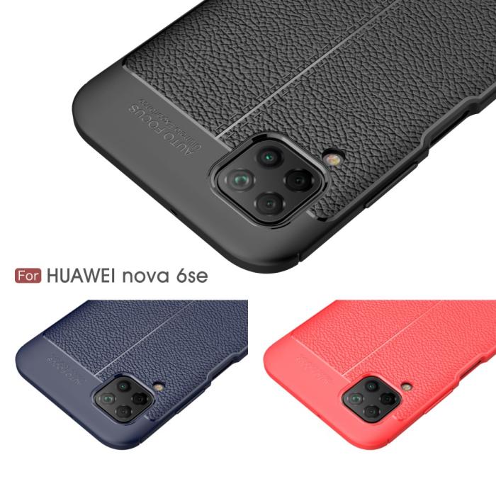 Bild 3,  Huawei P40 Lite - Litchi Läderskal - Röd