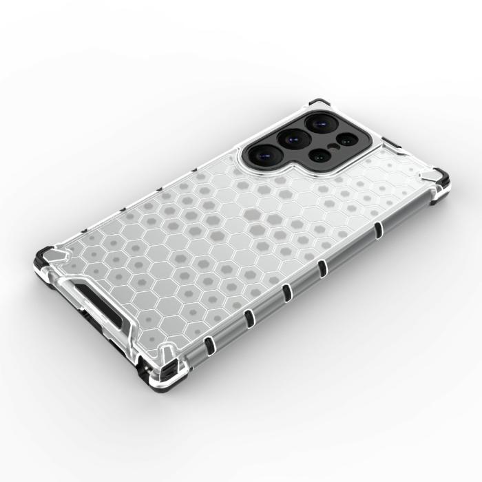 Bild 4,  Galaxy S24 Ultra Skal Honeycomb Shockproof Hybrid Grå