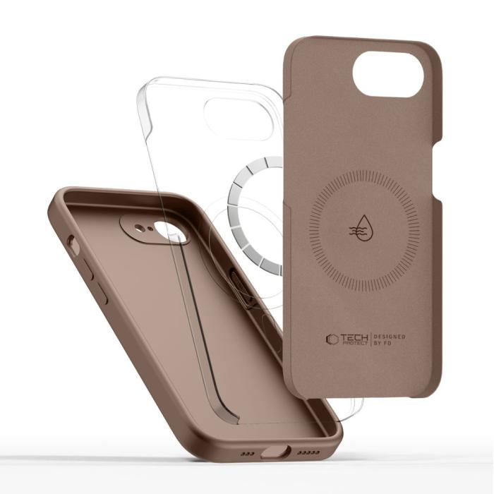 Bild 5, Tech-Protect Tech-Protect iPhone 17e/16e Skal MagSafe Silicone Chocolate Brown