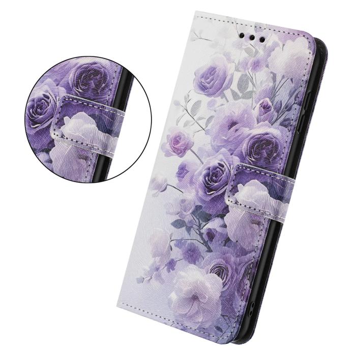 Bild 3,  Samsung Galaxy A27 5G Fodral Läder Rosor Lila