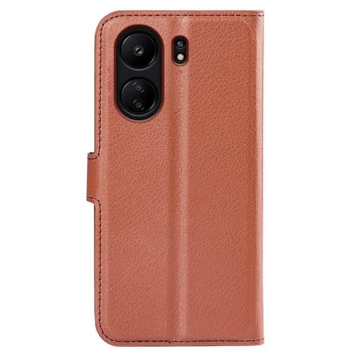 Bild 6,  Xiaomi Redmi 13C 4G Fodral Litchi Läder Brun