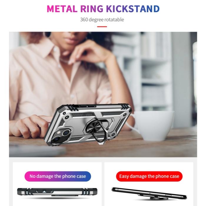 Bild 3,  iPhone 14 Plus Skal Shockproof Ring Silver