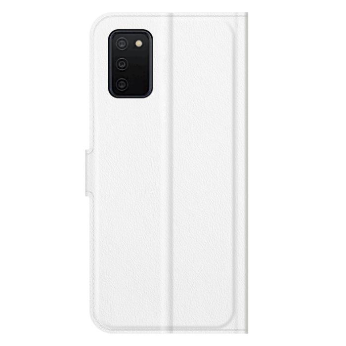 Bild 3,  Samsung Galaxy A03s Fodral Litchi Läder Vit