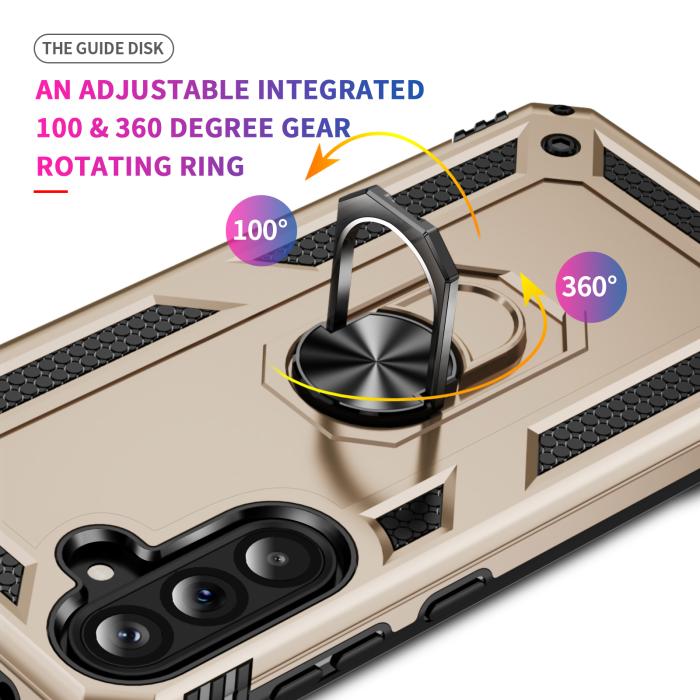 Bild 3,  Samsung Galaxy A37 5G Skal Shockproof Hybrid Ring Guld