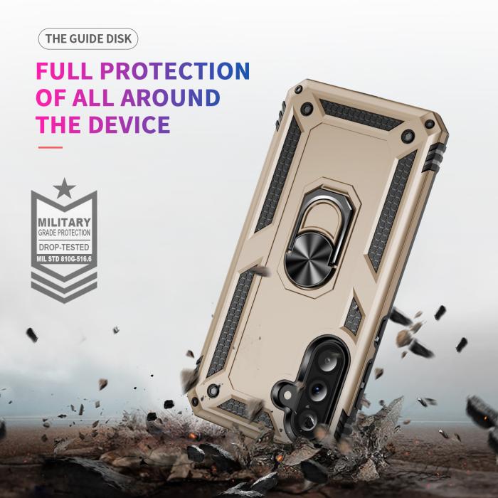 Bild 6,  Samsung Galaxy A37 5G Skal Shockproof Hybrid Ring Guld