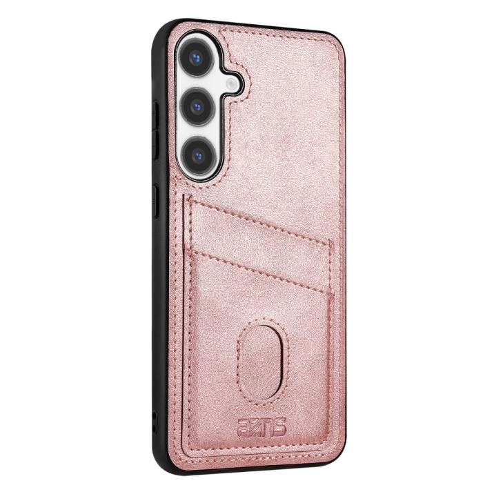 Bild 2, AZNS AZNS Samsung Galaxy S25 Skal Med Kortfack Läder Roséguld