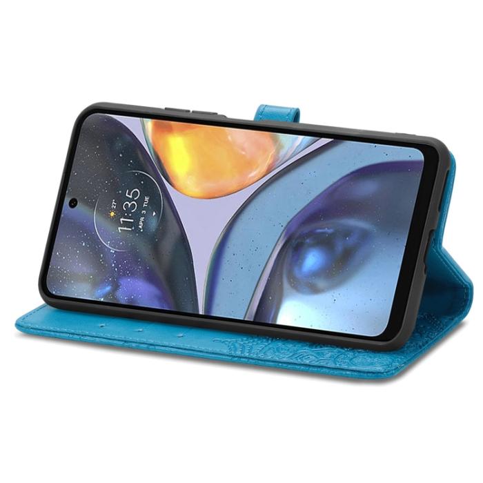 Bild 4,  Motorola Moto G22 Fodral Mandala Läder Blå