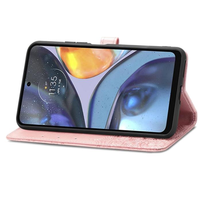 Bild 4,  Motorola Moto G22 Fodral Mandala Läder Roséguld