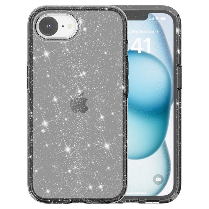 Bild 2,  iPhone 17e / 16e Skal Glitter Shockproof Svart