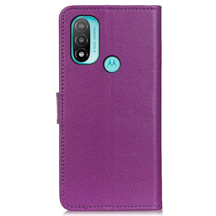 Bild 3,  Motorola Moto E20 / E40 Fodral Litchi Textur Lila