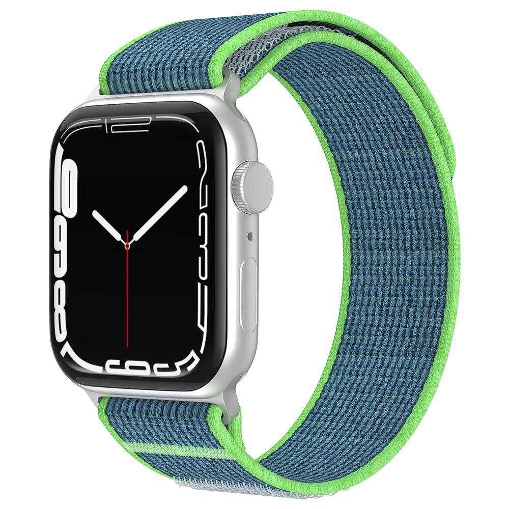 ColorPop Apple Watch 42/44/45/46/49 mm Armband Nylon Trail Loop Blå/Grön