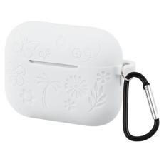  AirPods Pro 3 Skal Med Blommigt Tryck Silikon Vit