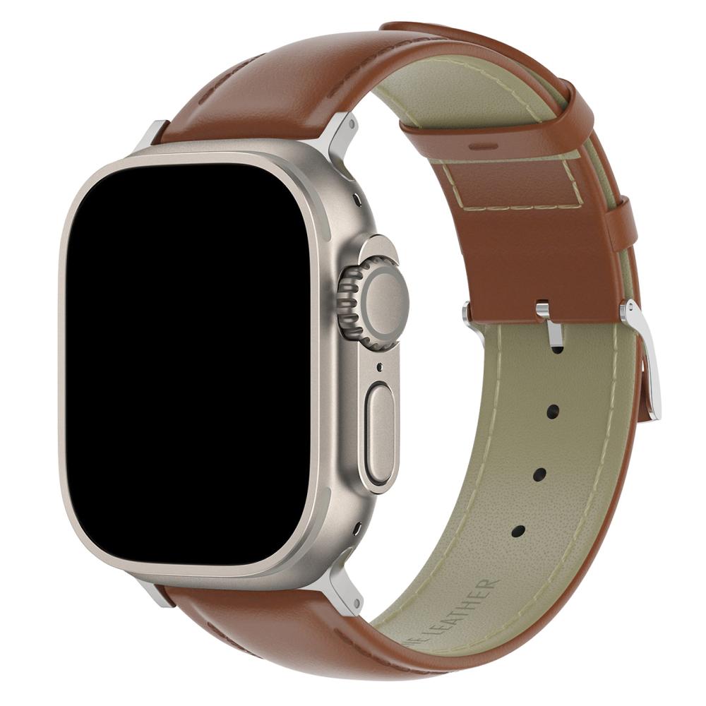ColorPop Äkta Läder Armband Apple Watch 42/44/45/46/49 mm Brun