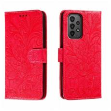  Samsung Galaxy A24 5G Fodral Med Blommigt Tryck R&ouml;d