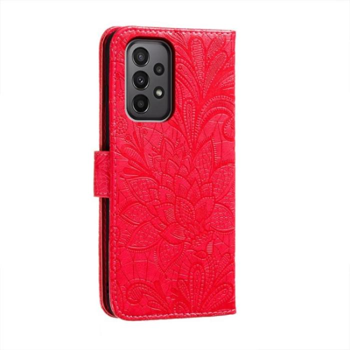 Bild 3,  Samsung Galaxy A24 5G Fodral Med Blommigt Tryck Röd