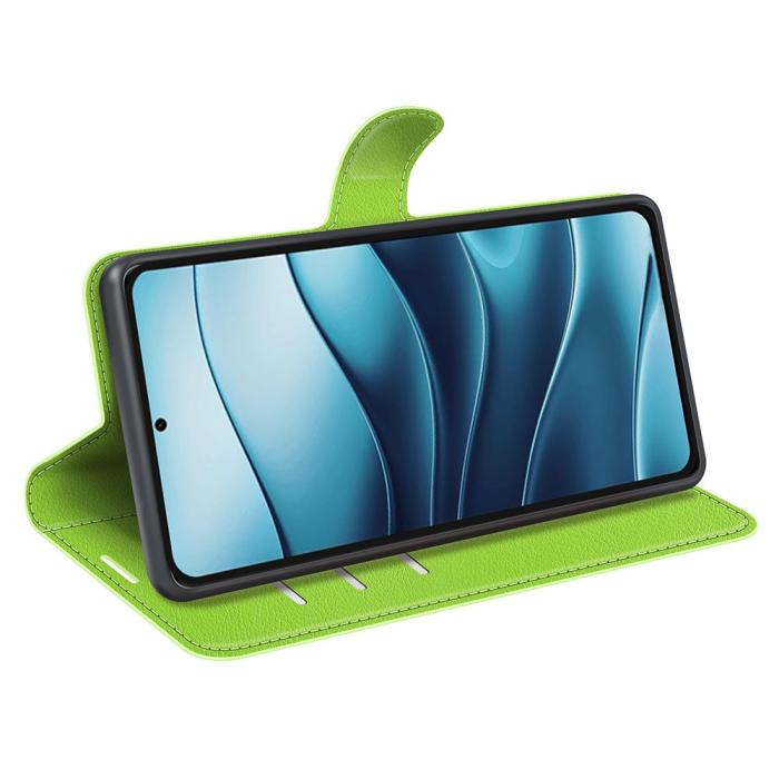 Bild 3,  Xiaomi Redmi Note 14 5G Fodral Litchi Läder Grön
