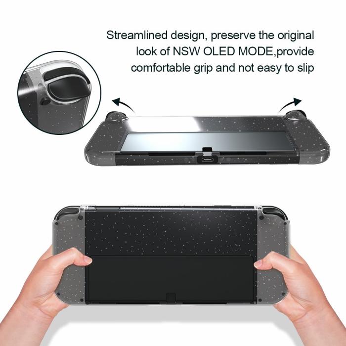 Bild 2,  Nintendo Switch OLED Skal Glitter TPU Transparent