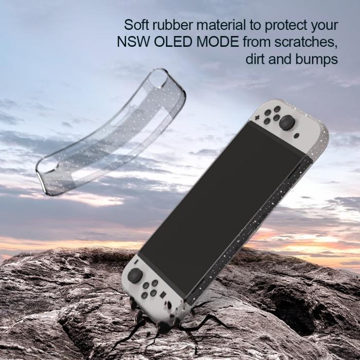 Bild 3,  Nintendo Switch OLED Skal Glitter TPU Transparent