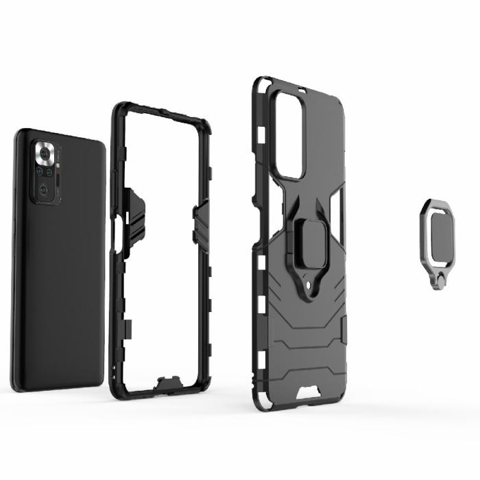 Bild 4,  Xiaomi Redmi Note 10 Pro - Hybrid Armor Ring Skal - Svart