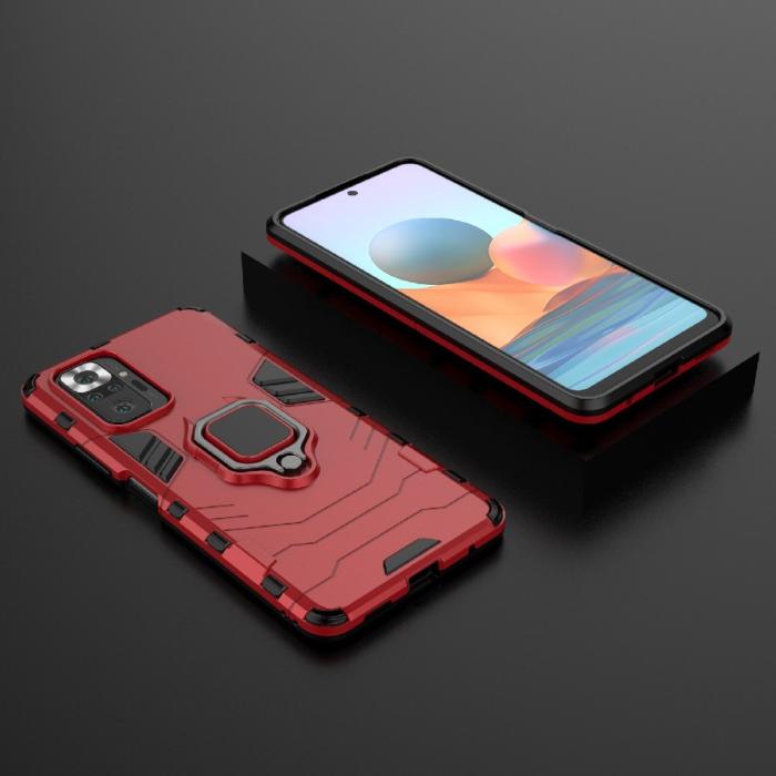 Bild 4,  Xiaomi Redmi Note 10 Pro - Hybrid Armor Ring Skal - Röd