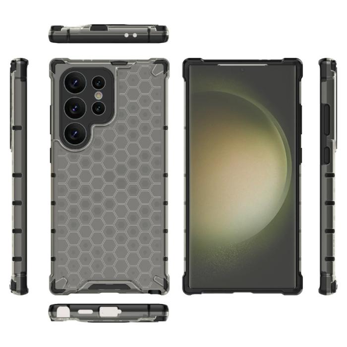 Bild 2,  Galaxy S24 Ultra Skal Honeycomb Shockproof Hybrid Svart