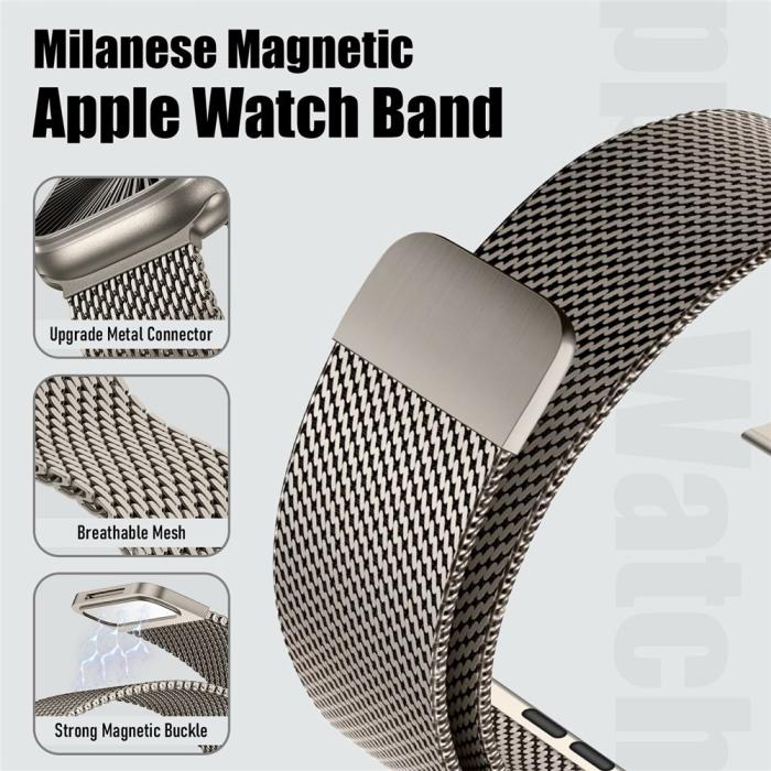 Bild 2,  Apple Watch 38/40/41/42 mm Armband Milanese Titanium
