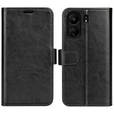  Xiaomi Redmi 13C 4G Fodral Crazy Horse L&auml;der Svart