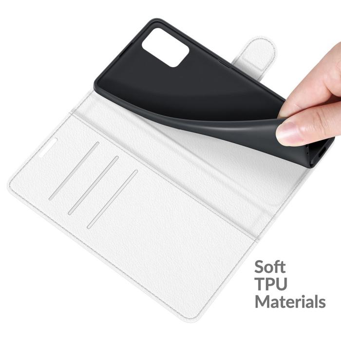 Bild 6,  Samsung Galaxy A03s Fodral Litchi Läder Vit