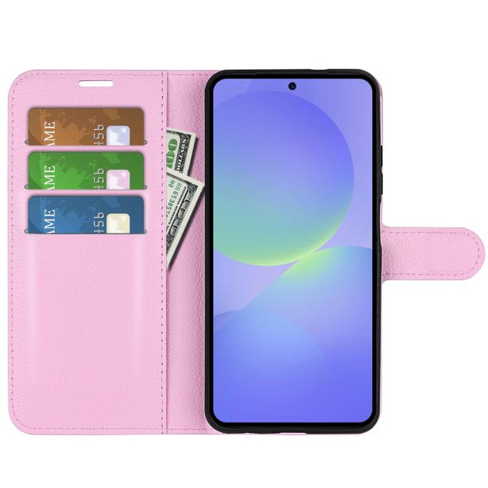 Bild 2,  Samsung Galaxy A37 5G Fodral Litchi Läder Ljus Rosa