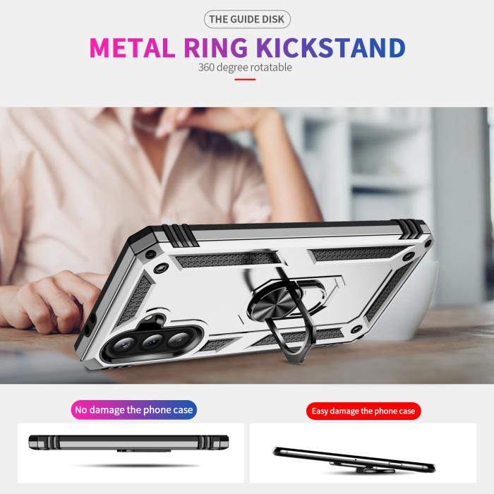 Bild 2,  Samsung Galaxy A37 5G Skal Shockproof Hybrid Ring Silver
