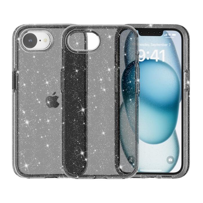 Bild 6,  iPhone 17e / 16e Skal Glitter Shockproof Svart