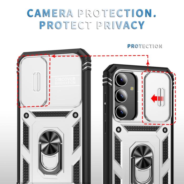 Bild 2,  Galaxy S24 Plus Skal CamShield Ring Hybrid Armor Vit/Svart